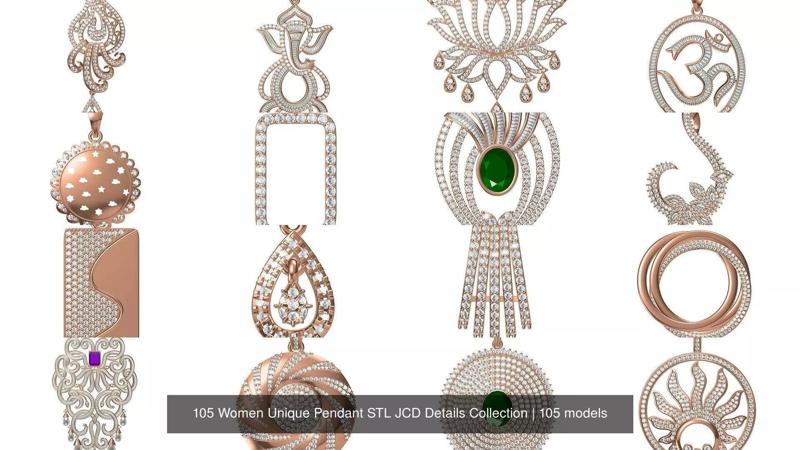 105 Women Unique Pendant STL JCD Details Collection