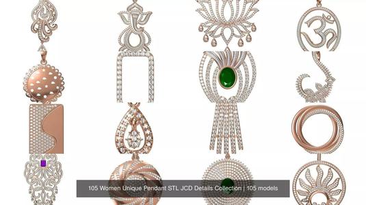 105 Women Unique Pendant STL JCD Details Collection