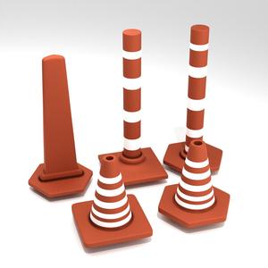 Modern Road Cones Set – 1/35, 1/43, 1/72 Scale