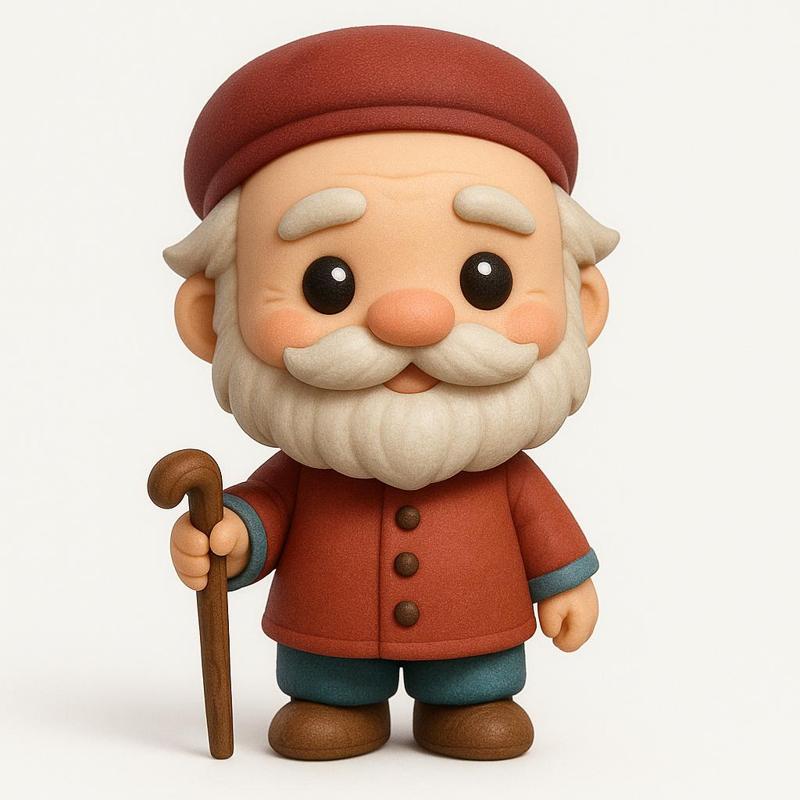 Folk Grandfather Figurine