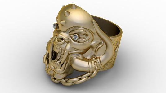 skull ring PANDANT 3D PRINTABLE MODAL