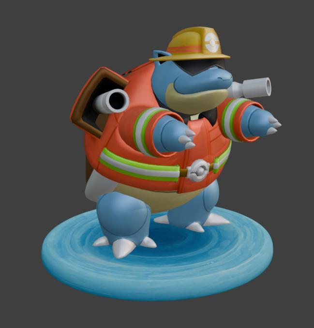 Blastoise - Firefighter Hero Style | 3D Printable STL | Pokémon Rescue Figure