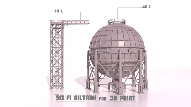 Sci-fi OilTank for 3Dprint