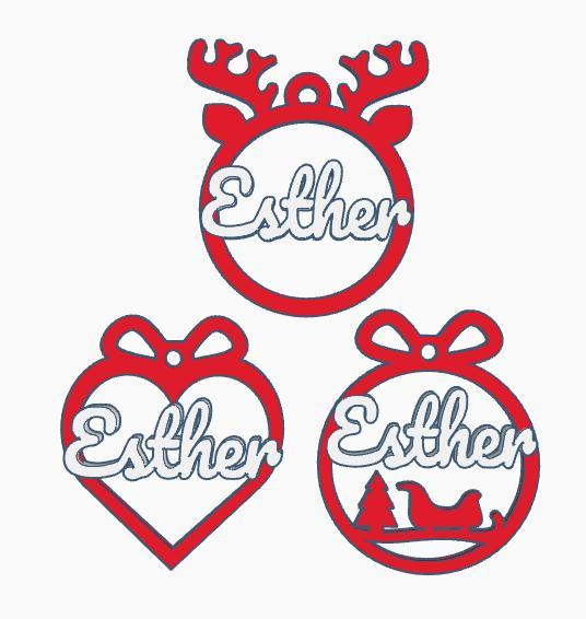 3 xEsther, Christmas bauble
