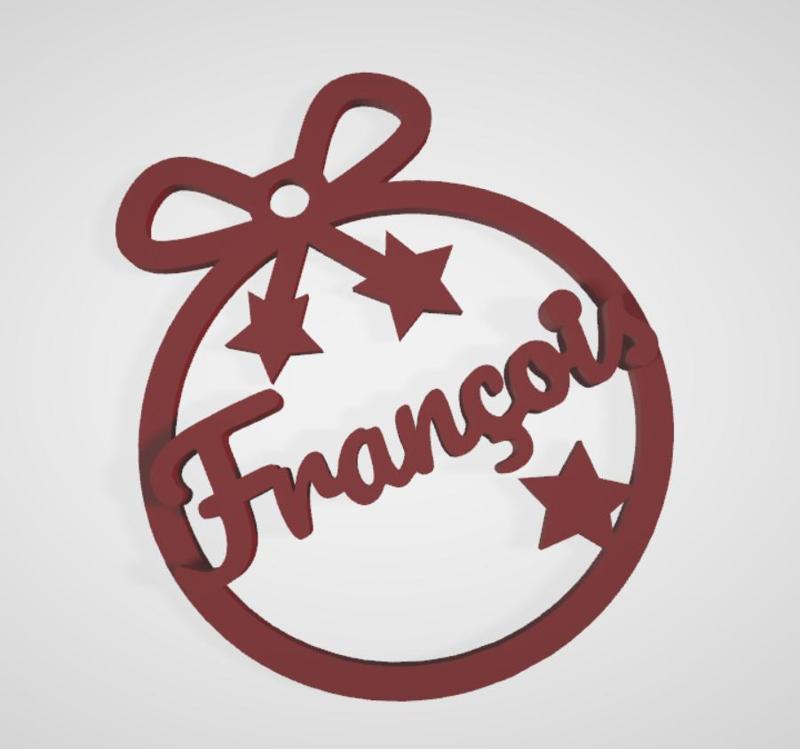 3 x françois, Personalized Christmas tree ball