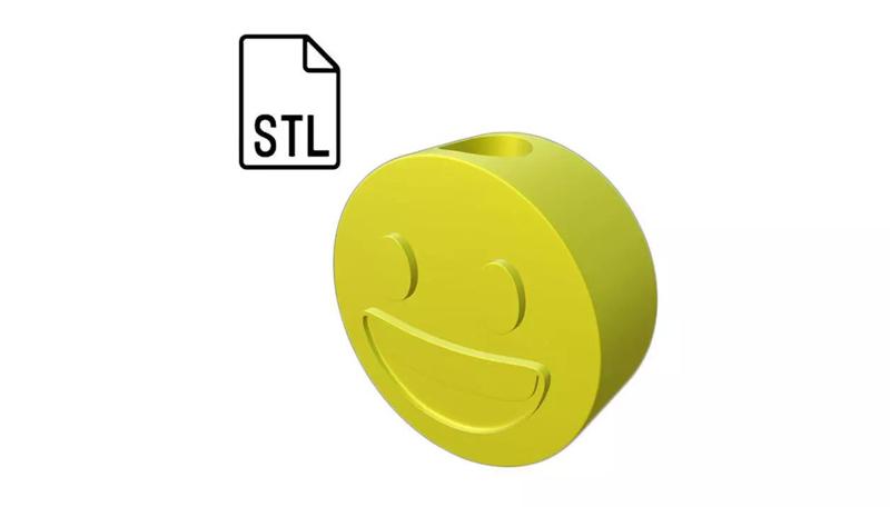 Stl file of Straw topper Big Smile Smiley for 3d printing