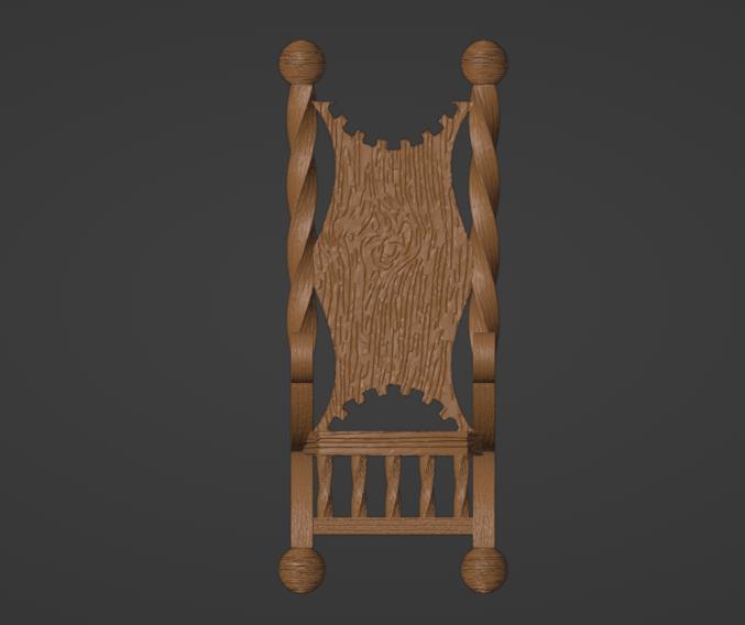 Wooden Throne Chair (28mm Scale)