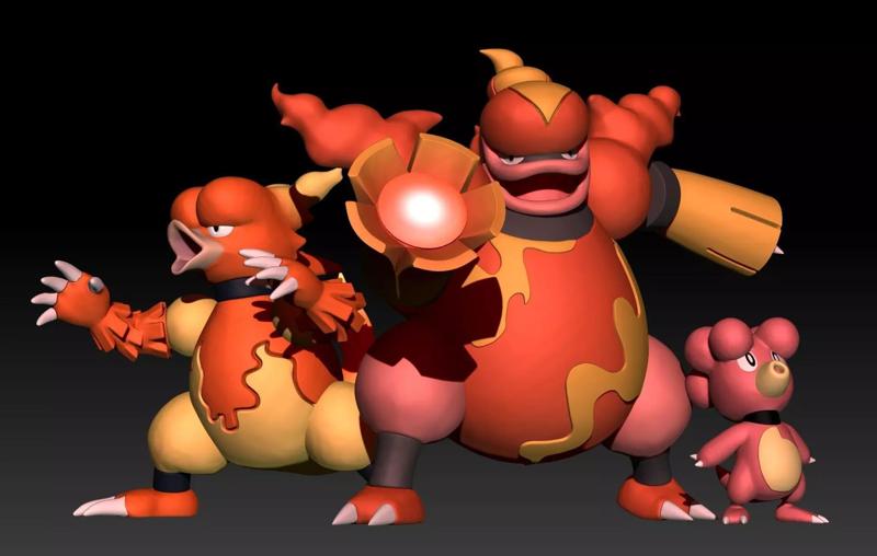 Pokemon Magby Magmar Magmortar