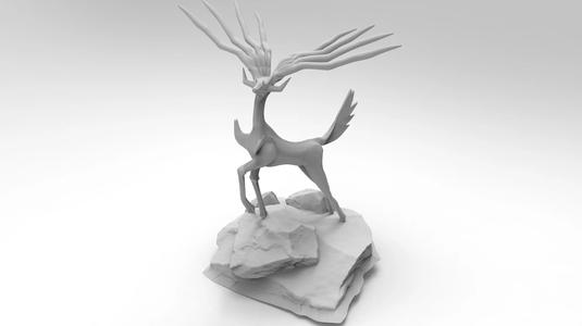 Xerneas POKEMON Stag Statue 3D Print Model