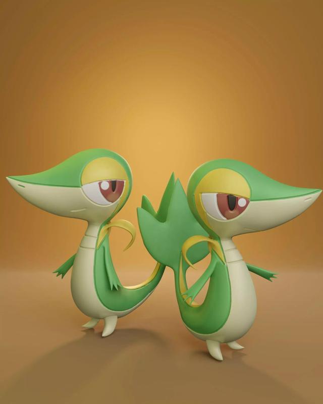 Pokemon - Snivy with two different poses