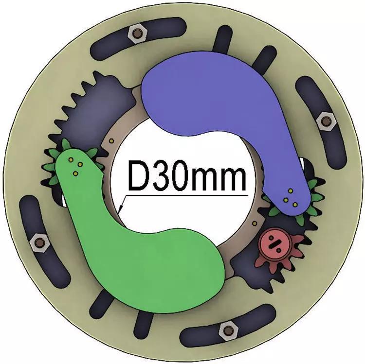 LS2BLROD30A Tai Chi Mechanism laser cut  mechanical shutter iris