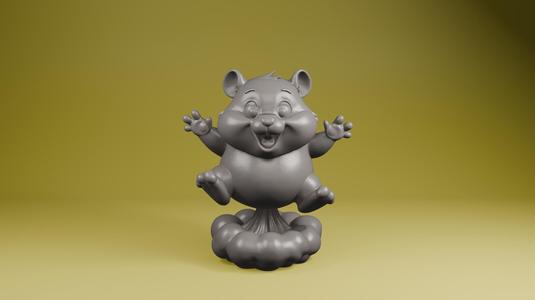 Funny Hamster on Fart Cloud STL File – Attitude Desk Toy