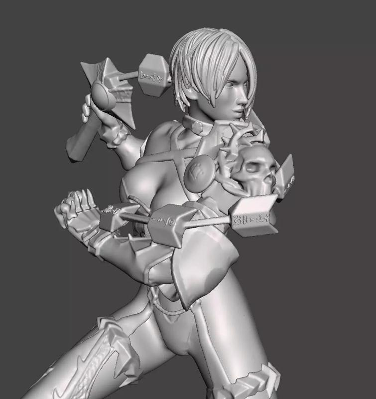 IVY VALENTINE - SOUL CALIBUR dynamic pose HIGH-poly STL