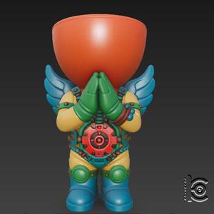Steampunk Prayer-Bot Planter - 3D Model for Printing