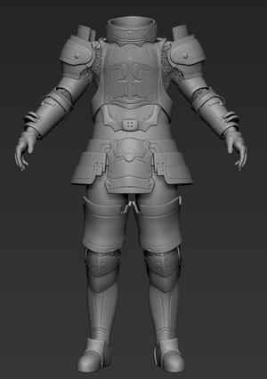 Final Fantasy XIV Heavy Wolfram Armor set 3D Model for printing