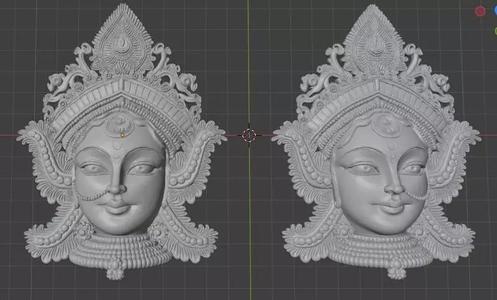 Durga Maa 3D Wall Art  Dual Nose Ring Version