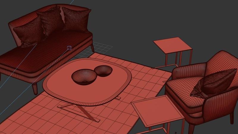 Modern Sofa Set – High-Quality 3D Model (Corona Ready)