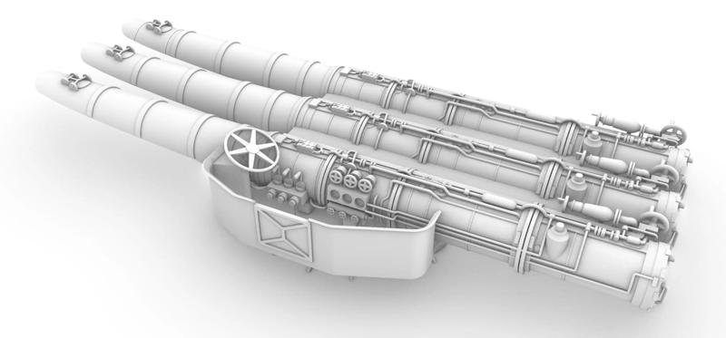 scale 1-200 Ijn Tone Type 92 torpedo tube scale 1-200