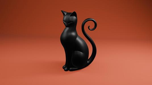 Modern Cat 3D Model STL | Elegant Cat Figurine | Minimalist Animal Decor | Digital Download for 3D Printing | Resin or FDM Print V2