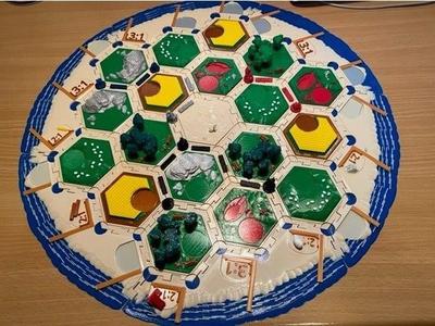 NEW settlers catan style board - single Nosel multicolor plates, slim frames and border for a round island