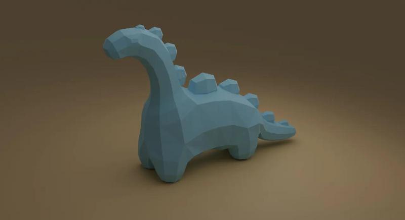 Cute low poly dinosaur   