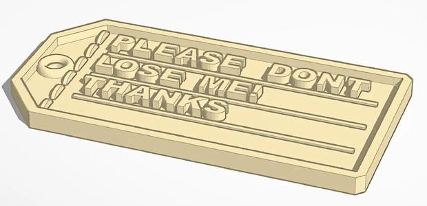 Don't lose me tag   