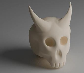 Cute demon skull   