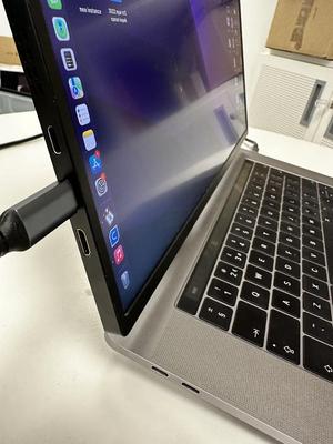 Screenless Macbook Vesa 75x75 (w/ Portable 16 inch monitor) stand