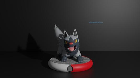 Poochyena pokemon 3D print model