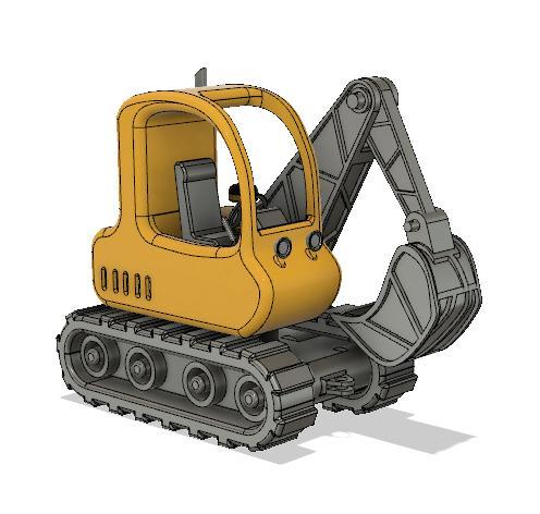 Yellow Excavator with Movements