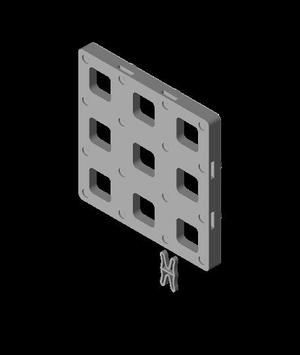 Gridfinity Baseplate with Clips and Rubber Feet