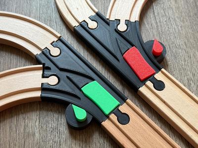 Geared Train Track Switch (Brio, IKEA, Hape, etc.)