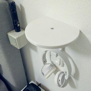 Small Wall Shelf with Headphone Hanger