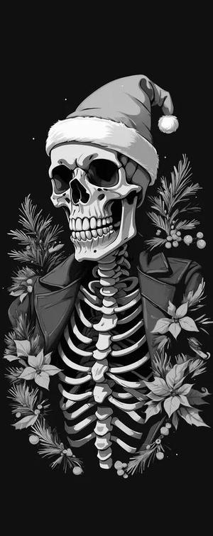 Christmas skeleton bookmark   