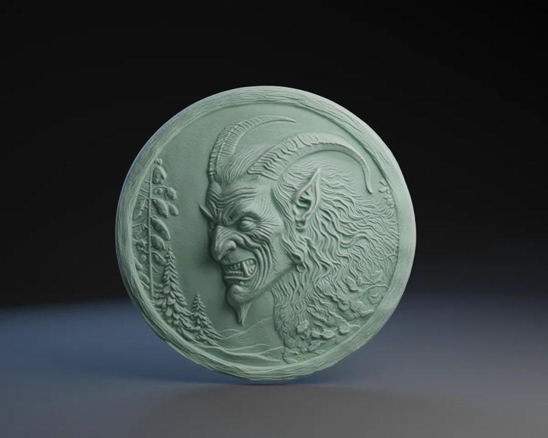 Krampus Plaque Decoration / Tree Ornament   