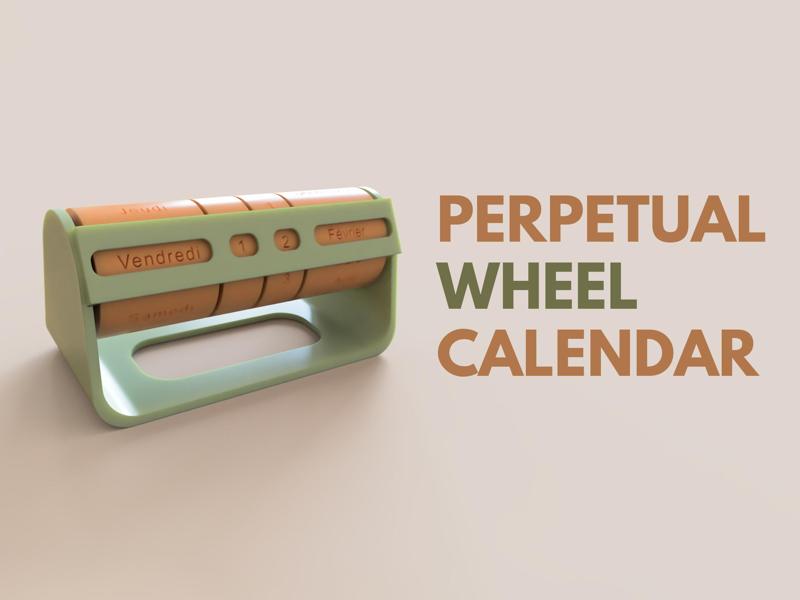 Perpetual wheel calendar FR & EN