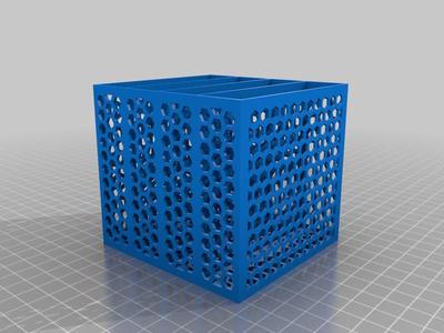Drawer tower with honeycomb pattern