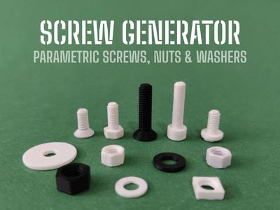 Screw Generator - Parametric Screws, Nuts & Washer