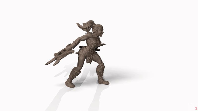 Northern Barbarian Queen - Professionally pre-supported! Multiple Weapon Options