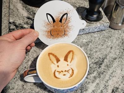 Perfect Easter Bunny Latte Art Stencil