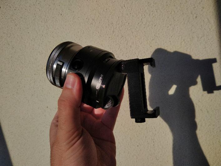 Simple phone holder for Sony QX1 QX10 QX100 