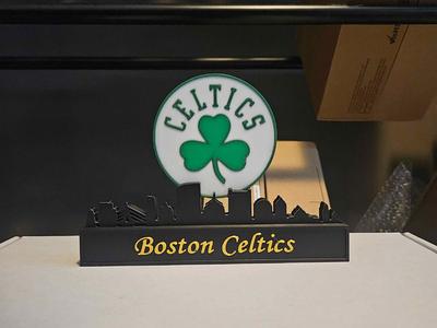 Boston Celtics with skyline simple logo NBA