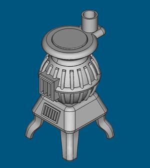 Dollhouse Pot Belly Stove 1:12 scale.