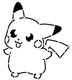 Pikachu stencil 11
