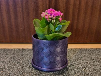 Fuzzy heart pot