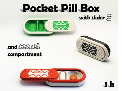 Pocket Pill Box / with secret compartment