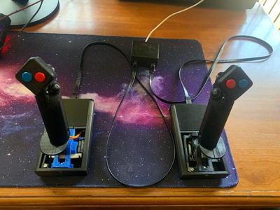 Dual flight sim joysticks