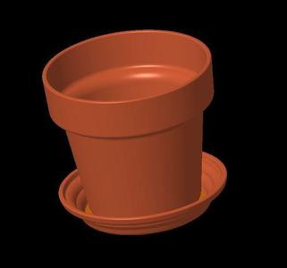 Terracotta pot and dish