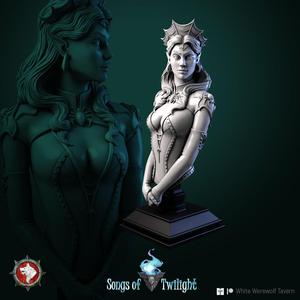 Drow girl Anneir bust pre-supported