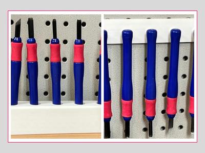 Stand and pegboard holder for Octave support cutting tool kit   